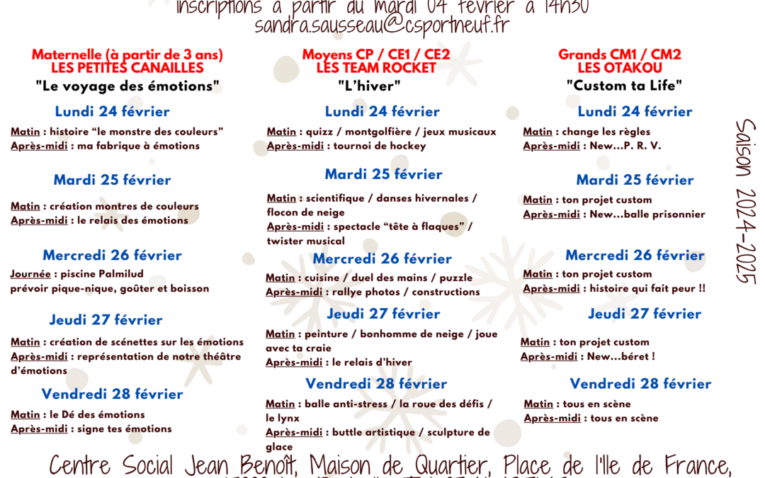 Vacances de Février 2025