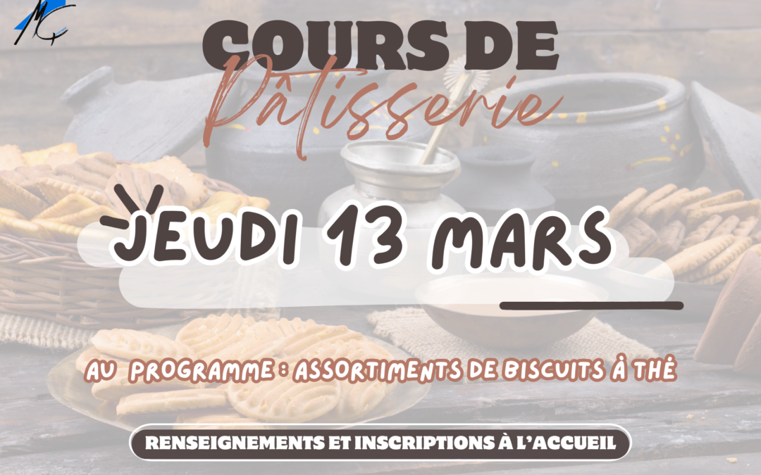 ATELIER PATISSERIE – JEUDI 14 MARS