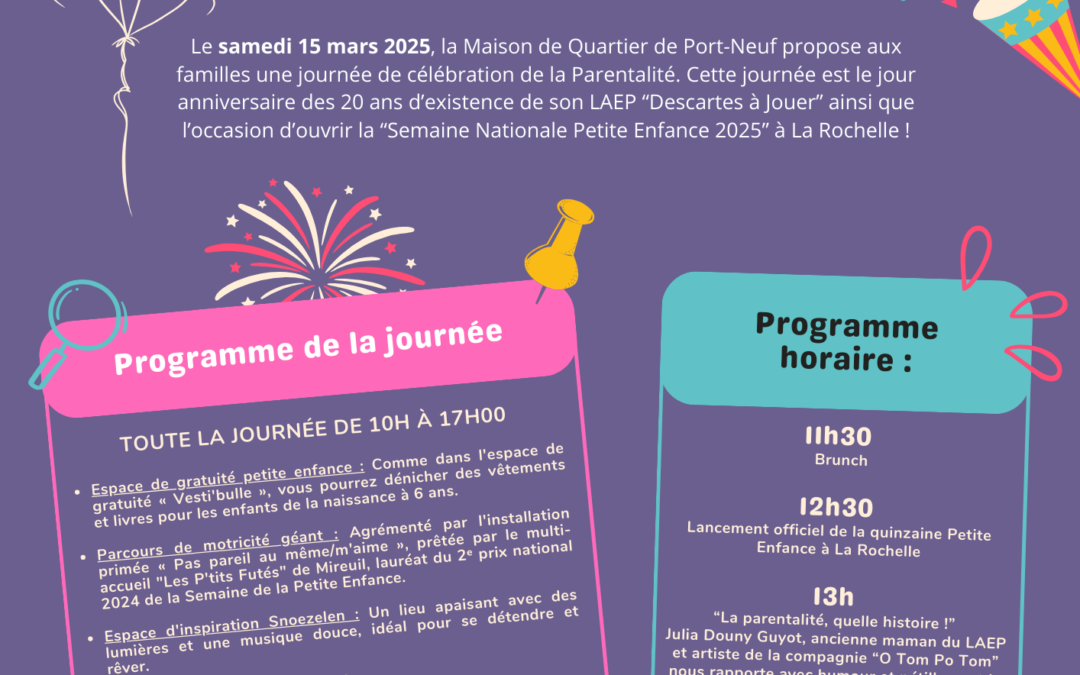 Journée sur la parentalité – SAMEDI 15 MARS