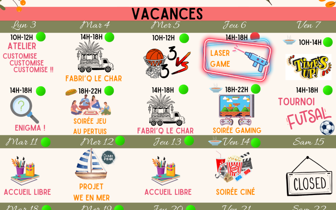 Programme du secteur jeunesse Mars 2025
