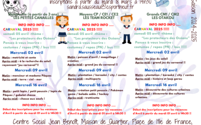 Programme des mercredis d’Avril 2025