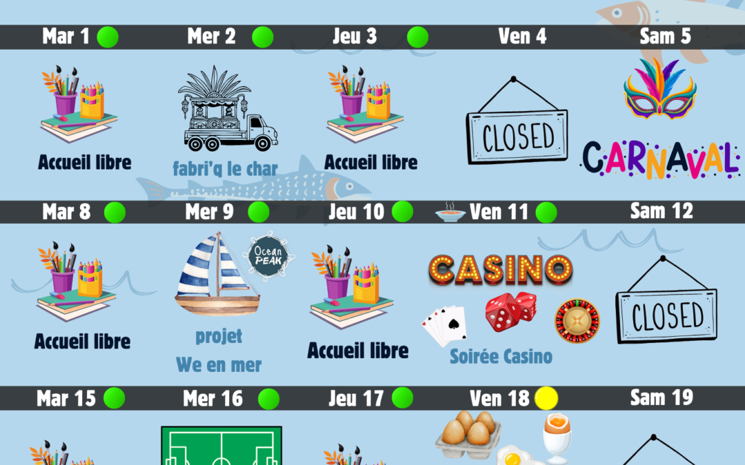 Programme du secteur jeunesse Avril 2025