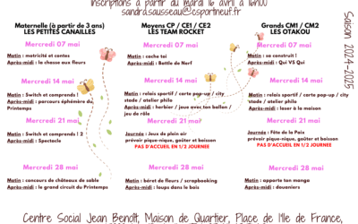 Programme des mercredis de mai 2025