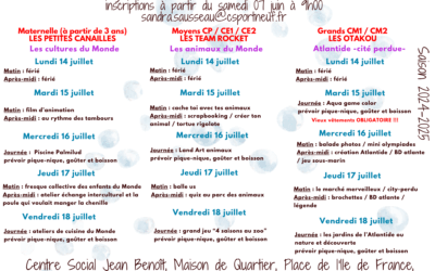 Programme des vacances d’été 2025 – Semaine 2