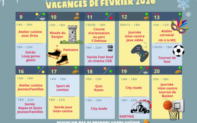 Programme jeunesse vacances de février 2026