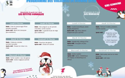 Programme des vacances de février 2026/ Semaine 1