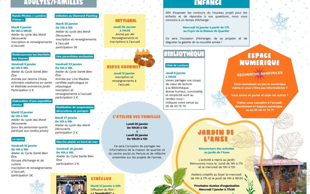 Plaquette mensuelle de janvier 2026