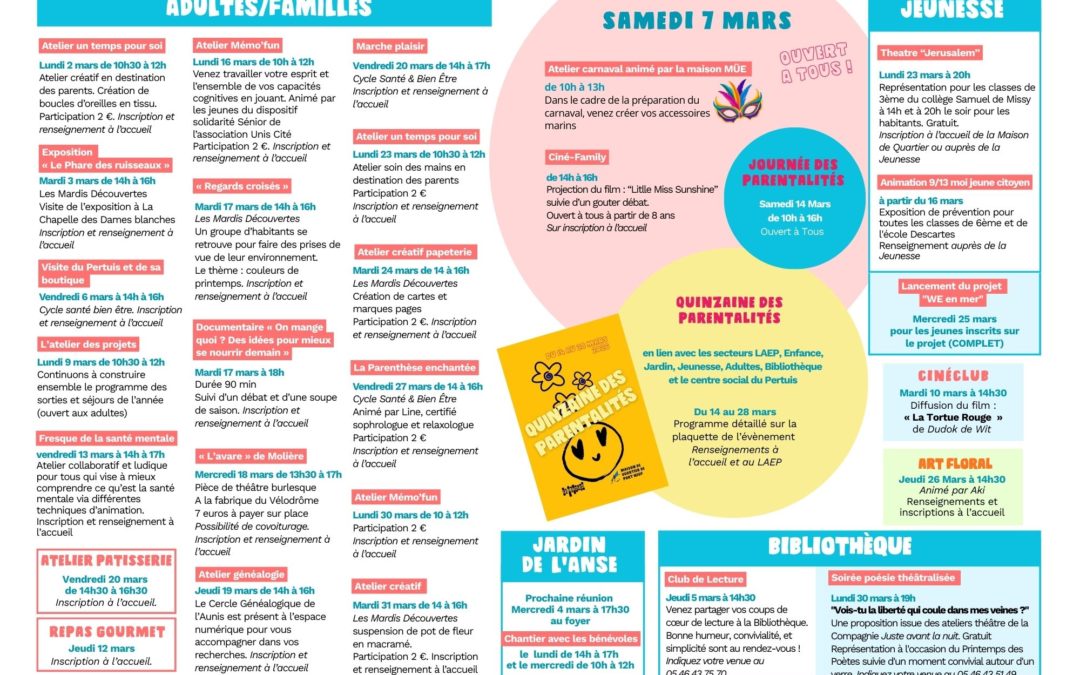 Plaquette mensuelle de mars 2026