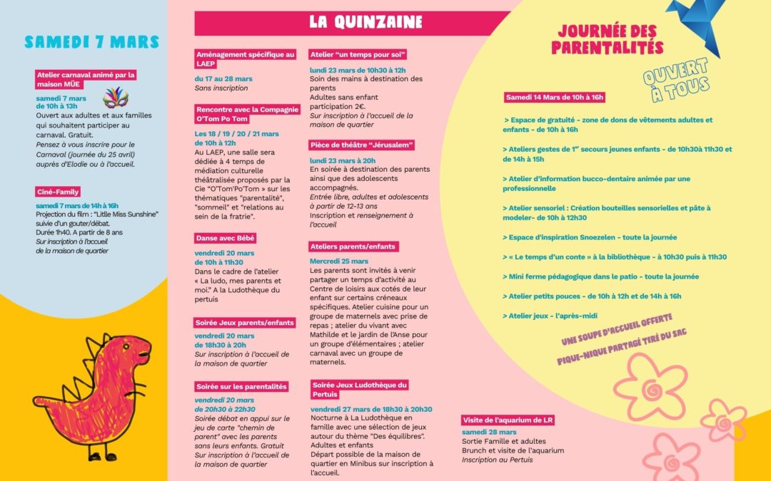 Plaquette Quinzaine des parentalités – mars 2026