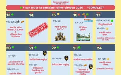 Programme/jeunesse Juillet 2026