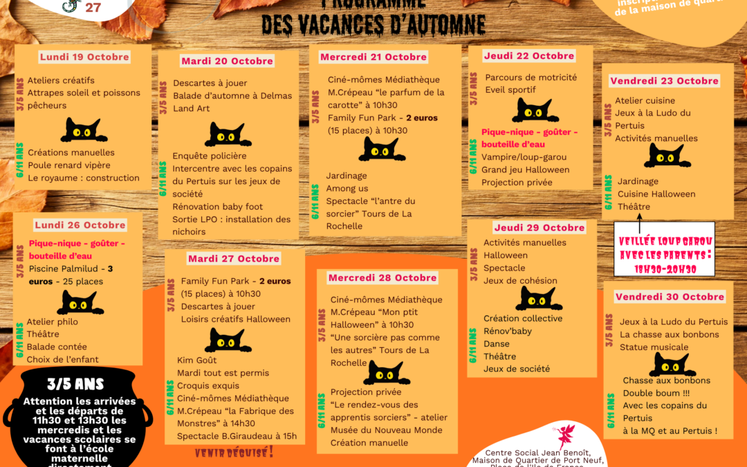 Programme enfance Vacances Automne 2026