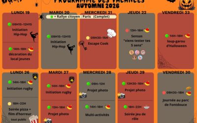 Programme Jeunesse vacances automne 2026